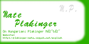 mate plakinger business card